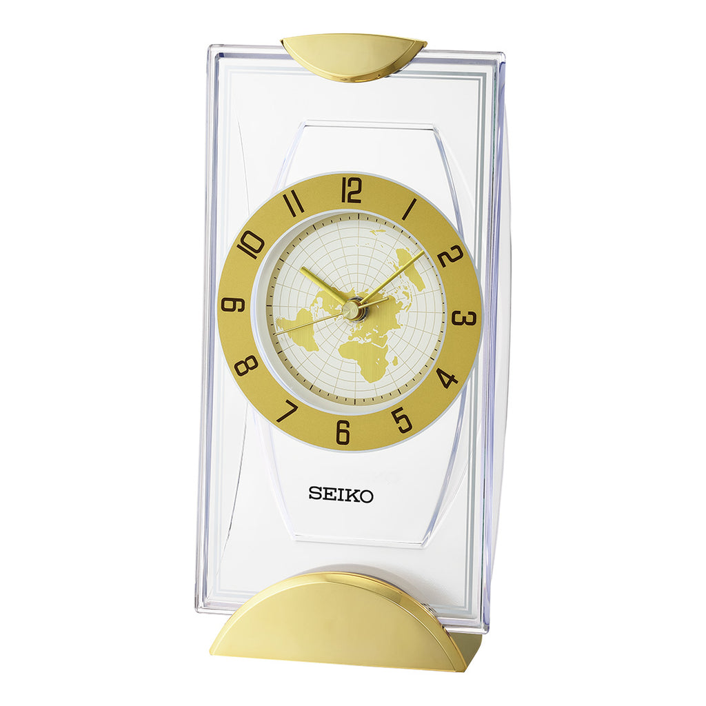 QXG152G Hazlenut Dial World Desk Clock SEIKO CLOCKS INDIA