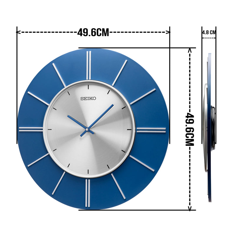 QXA800L Silver-Blue Decor Clock