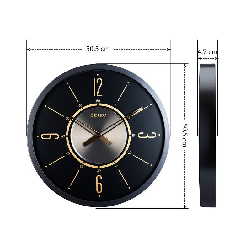 QXA759K Black Large Dial Decor Clock