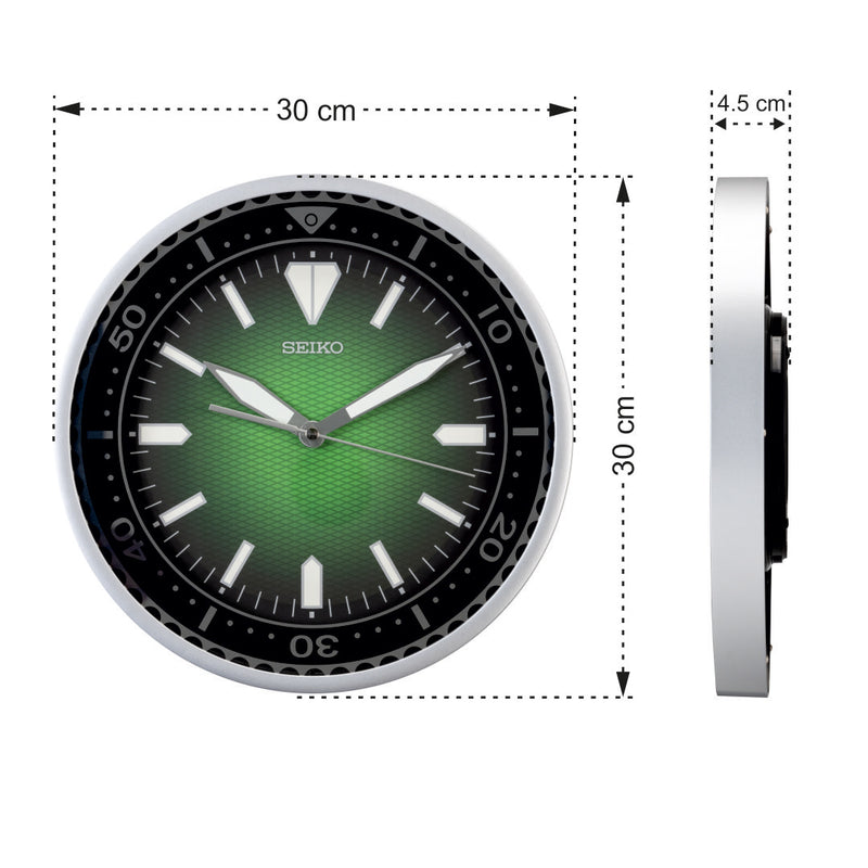 QXA791S Green Textured Dial Clock