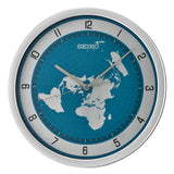 QXA814S Peacock Blue Dial World Map Clock