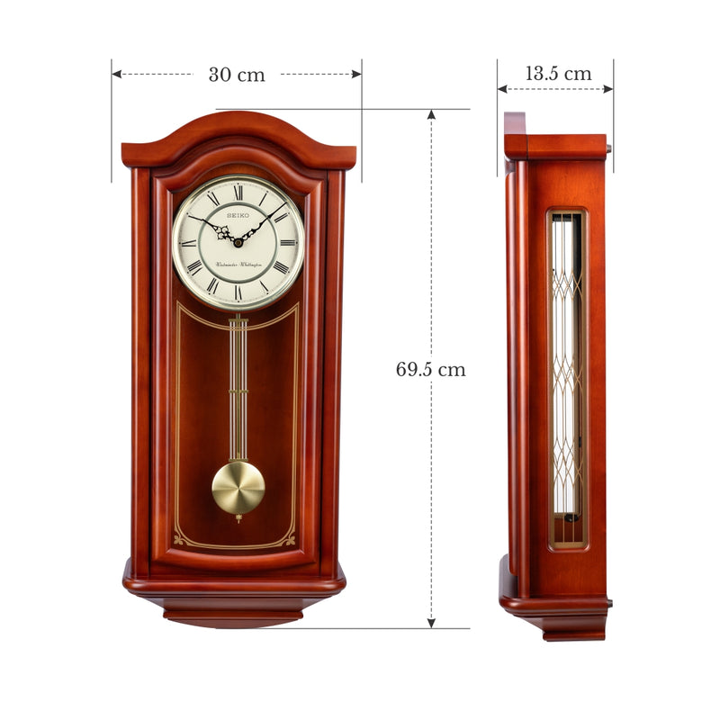 QXH118B Brown Alder Finish Grandfather pendulum clock