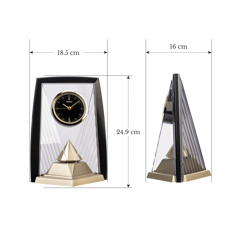 QXN234K Contemporary Black and Gold Desk Clock