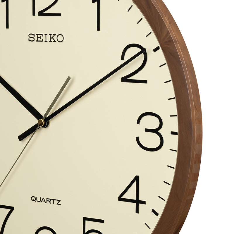 QXA806B Elegant Beige & Brown Wall Clock