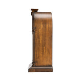 QXQ036B Vertical Brown Wooden Dual Chimes Table Top Clock with Pendulum