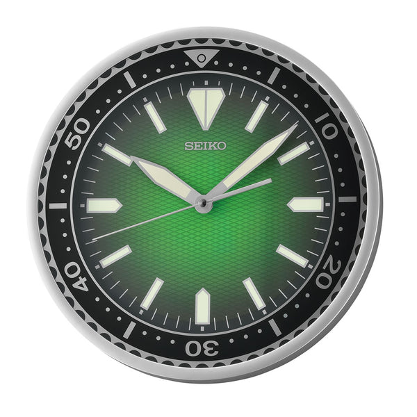 QXA791S Green Textured Dial Clock