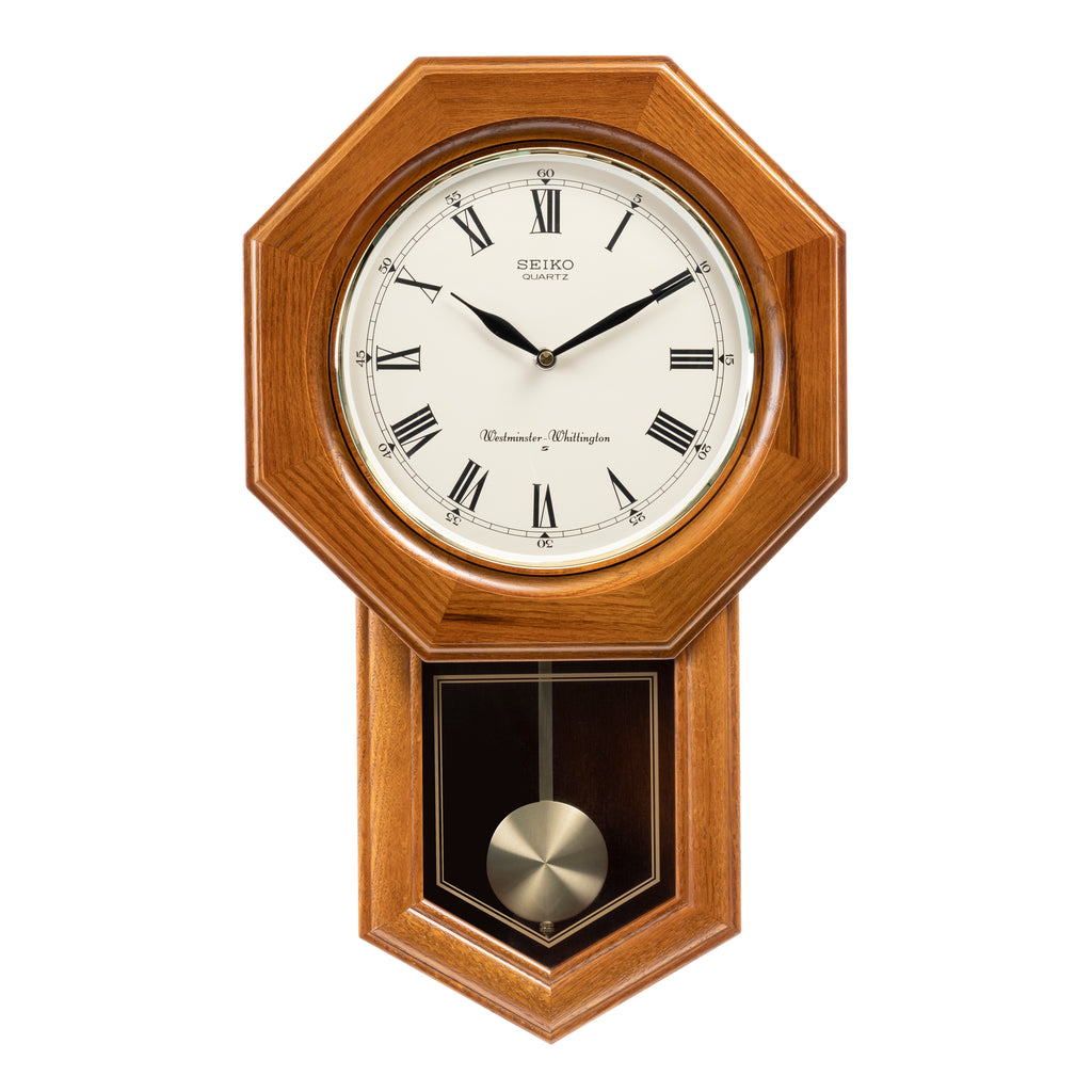 SEIKO ONLINE STORE QXH102B DUAL CHIME MUSICAL OAK WOOD PENDULUM CLOCK ...