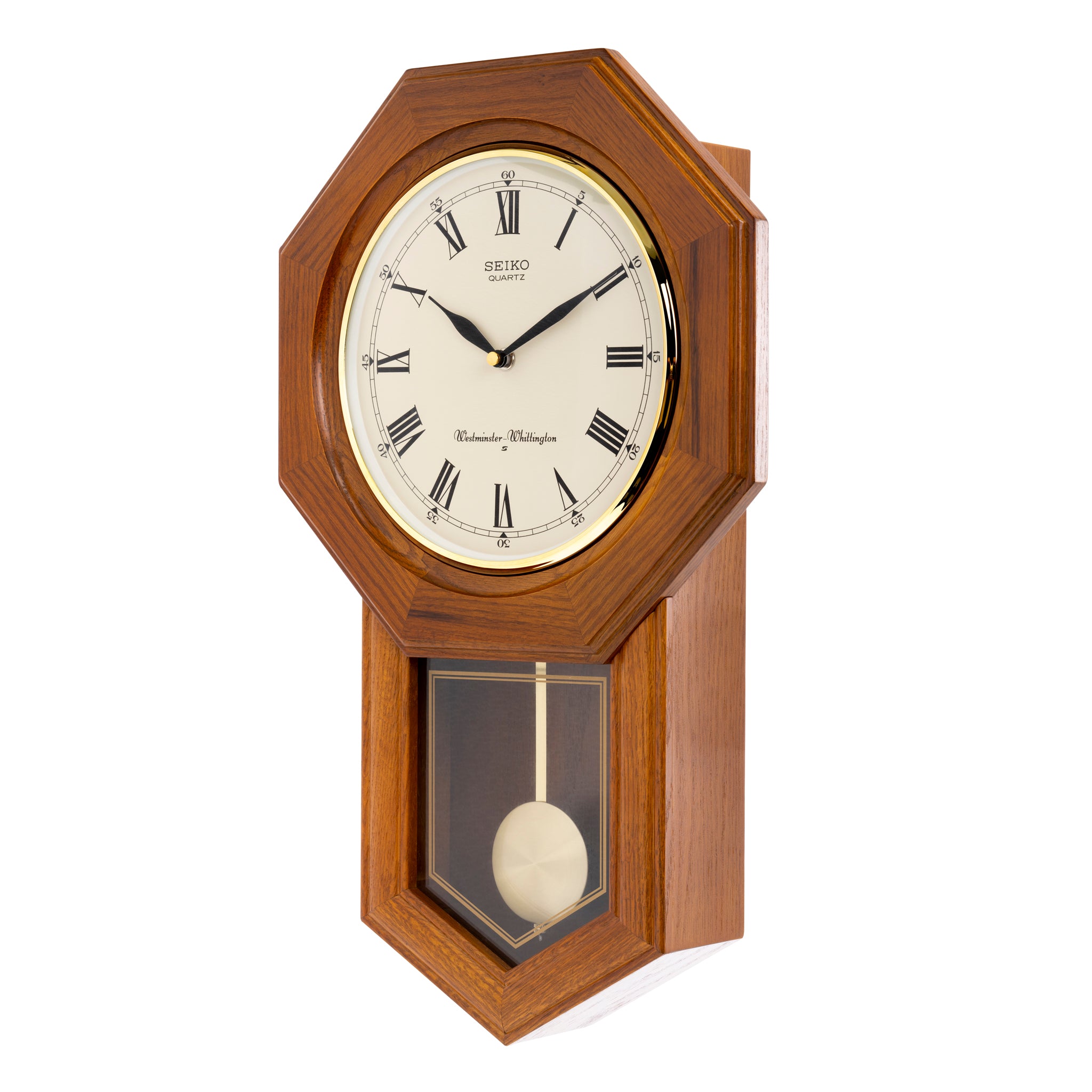 SEIKO ONLINE STORE QXH102B DUAL CHIME MUSICAL OAK WOOD PENDULUM CLOCK ...